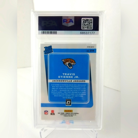 2021 Donruss Optic Travis Etienne Jr. RC Silver Holo # 214 - PSA MINT 9 - Picture 2 of 2